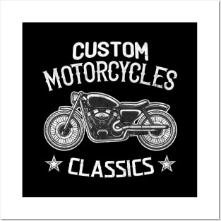 Vintage Custom Motorcycles Posters and Art